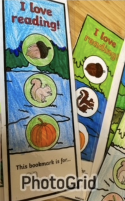 Marcapáginas pintados por alumnos de la academia de inglés