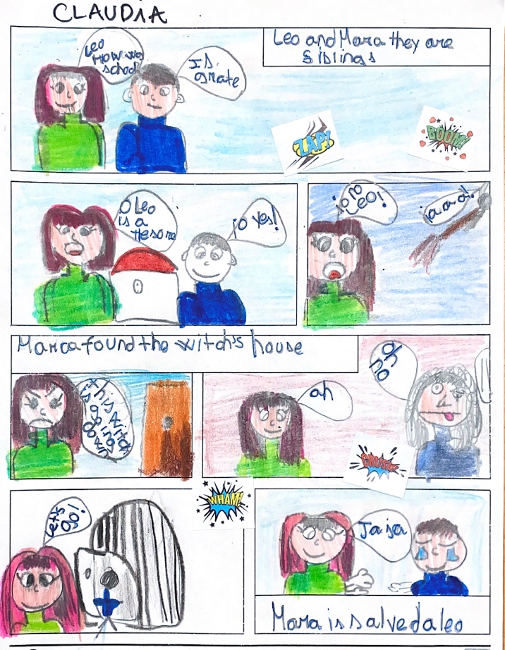 Alumna de la academia de inglés realizando ejercicio con números