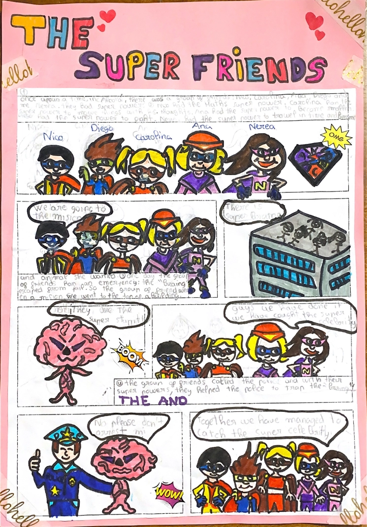 Alumna de la academia de inglés realizando ejercicio con números