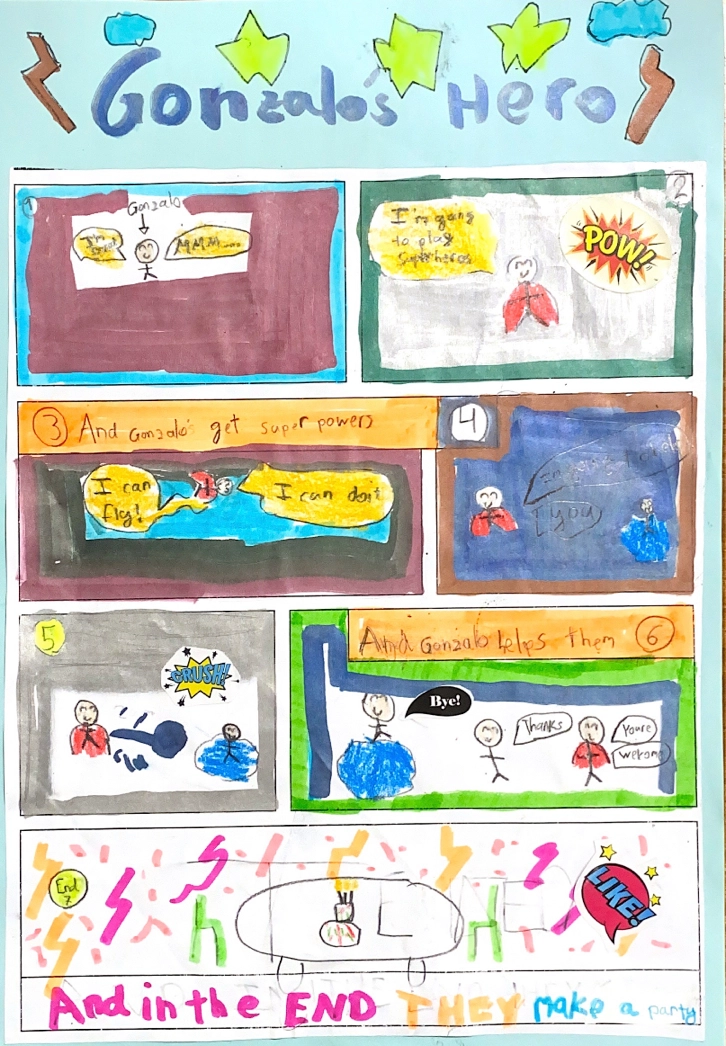 Alumna de la academia de inglés realizando ejercicio con números