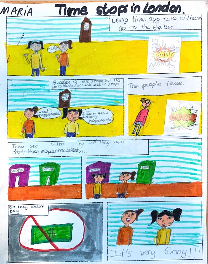 Alumna de la academia de inglés realizando ejercicio con números