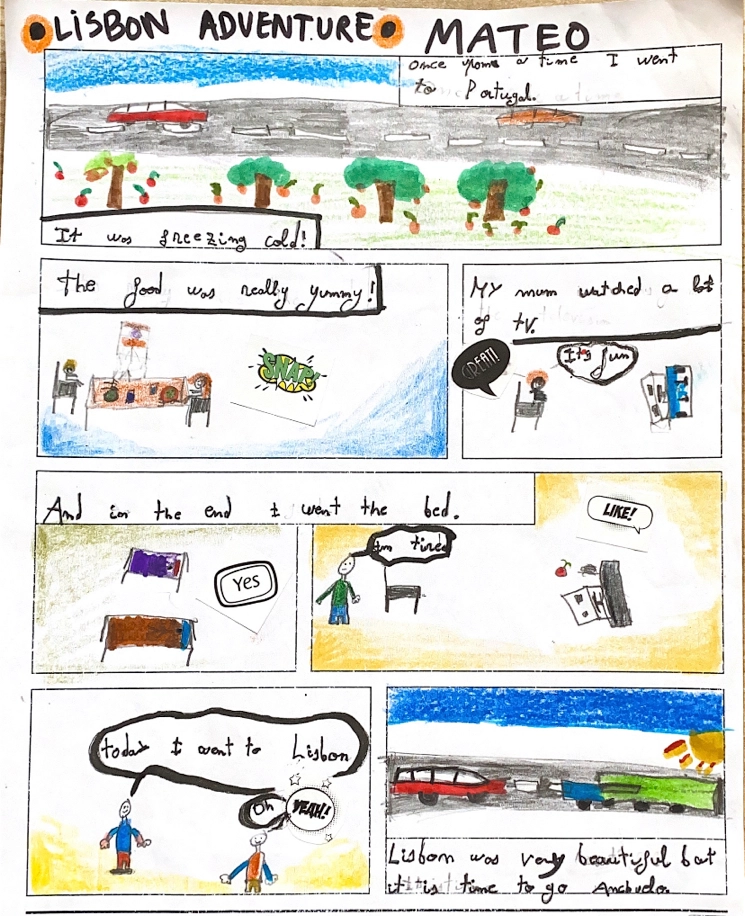 Alumna de la academia de inglés realizando ejercicio con números