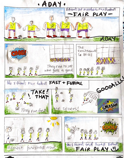 Alumna de la academia de inglés realizando ejercicio con números