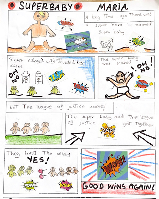 Alumna de la academia de inglés realizando ejercicio con números