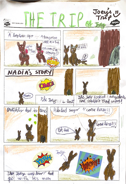 Alumna de la academia de inglés realizando ejercicio con números