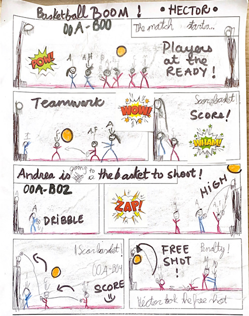 Alumna de la academia de inglés realizando ejercicio con números