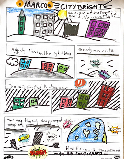 Alumna de la academia de inglés realizando ejercicio con números