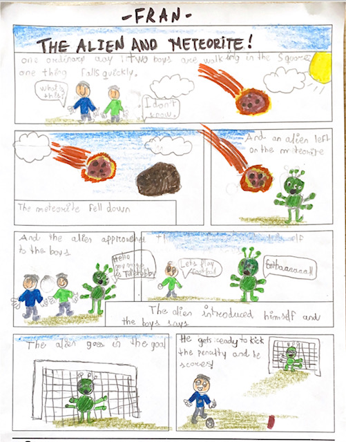 Alumna de la academia de inglés realizando ejercicio con números