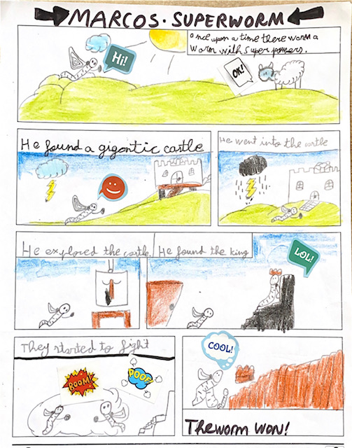 Alumna de la academia de inglés realizando ejercicio con números