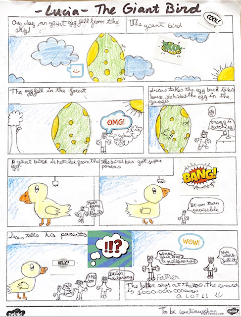 Alumna de la academia de inglés realizando ejercicio con números